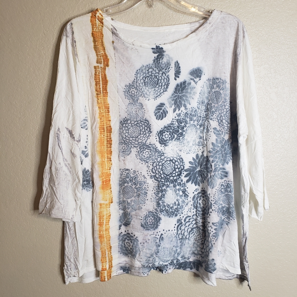 ma+ch 3/4 sleeve graphic tee white medium